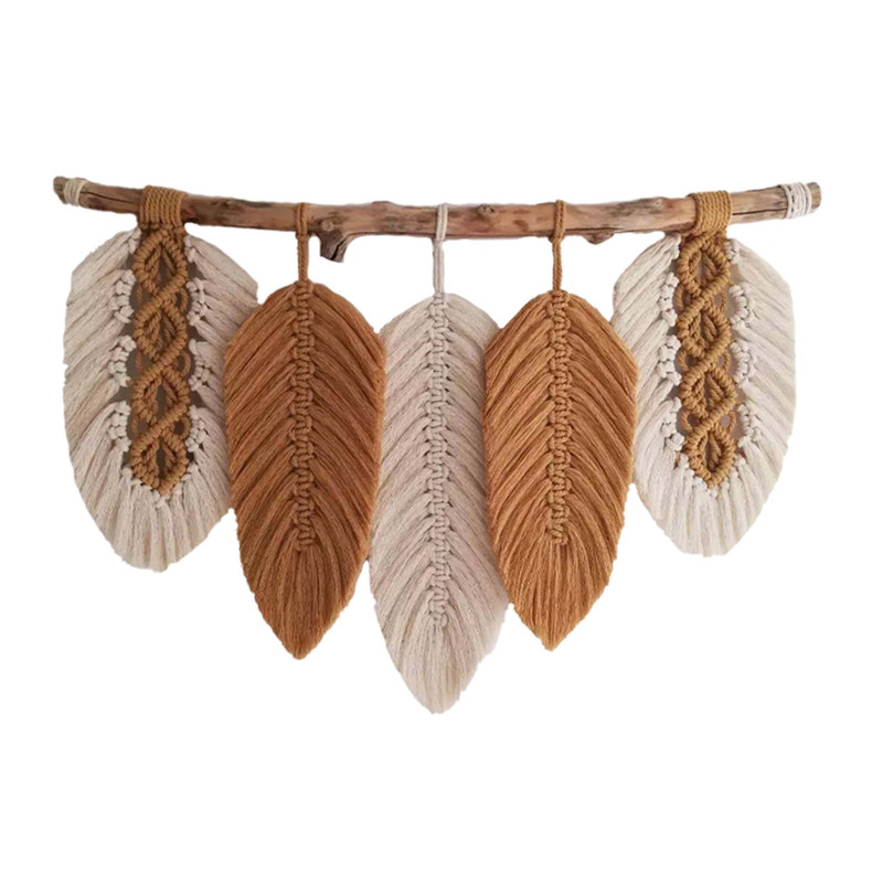 دیوارکوب بافتنی مدل مکرومه برگ