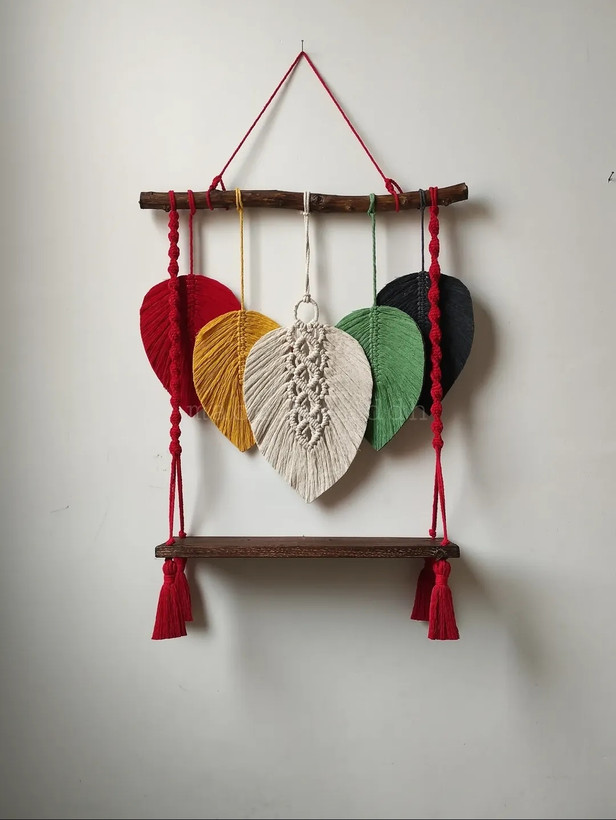 شلف برگ رنگی مدل دیواری کد 008